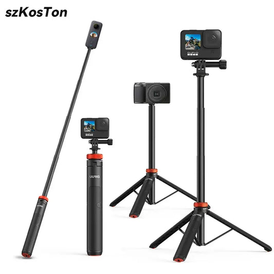 Selfie Stick Tripod – Extendable Stand Handle for GoPro 13-8, Insta360 X4, DJI OSMO Action 5/4/3 Accessories