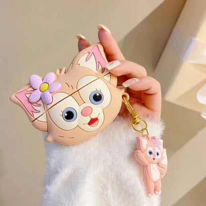 3D Cartoon Silicone Case for AirPods 4 (2024) & AirPods Pro 2/3 — Protective Earphone Charging Cover with Hook