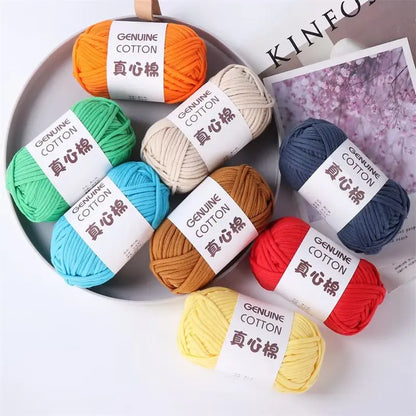 50g Genuine Cotton Yarn - Easy-to-Use Crochet Yarn for Beginners, Hand Knitting & DIY Projects (Scarves, Blankets, Hats, Clothes)