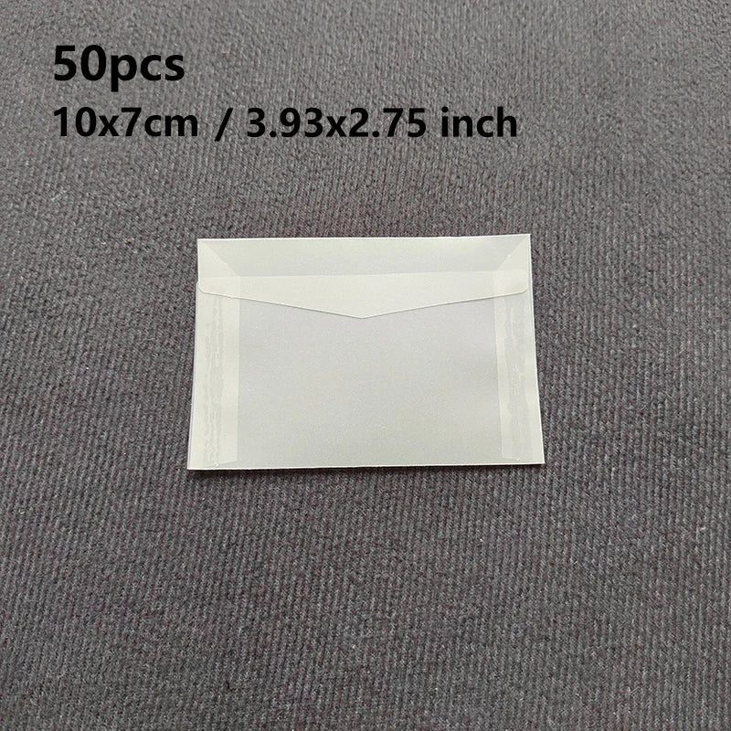 50 Pcs Blank Translucent Envelopes – for Invitations, Postcards, Gift Boxes, Wedding & Business Letters