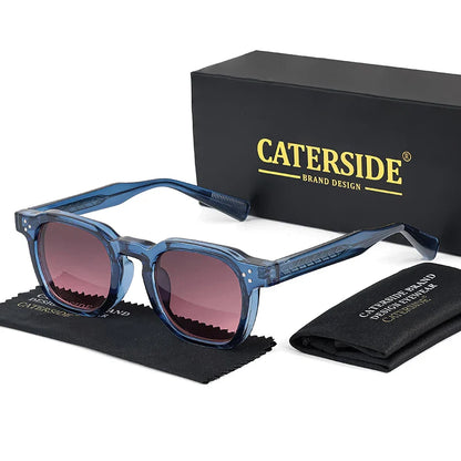 CATERSIDE Retro Punk Square Sunglasses – 2-Piece Fashion Set for Men & Women, Party & Festival Gift Glasses