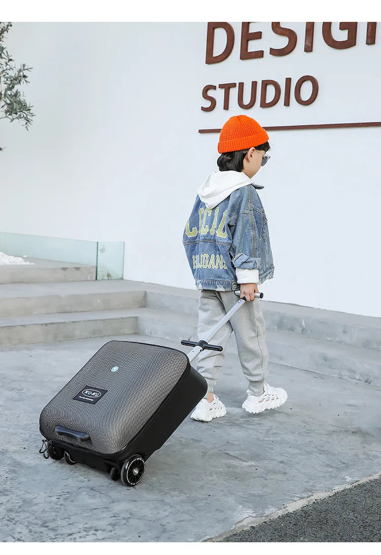 Formsio Kids Scooter Suitcase – Ride-On Rolling Carry-On Luggage Box for Babies, Sit & Go Trolley Travel Bag
