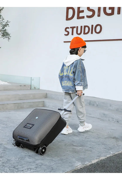 Formsio Kids Scooter Suitcase – Ride-On Rolling Carry-On Luggage Box for Babies, Sit & Go Trolley Travel Bag