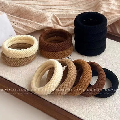 Mixed Color Scrunchies - High Elasticity Thickened Hair Ties, 5/10 Pack