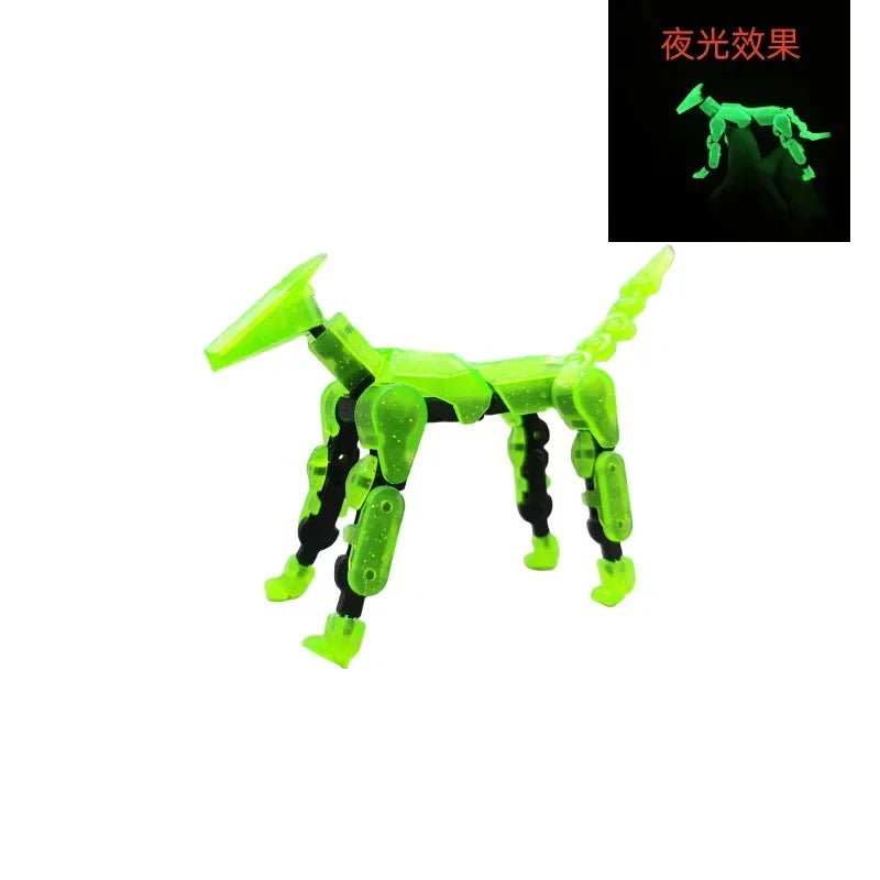 DIY Luminous T13 Multi-Joint Shapeshift Robot & Dog – 3D Printed Movable Mannequin Action Figures for Kids & Gifts