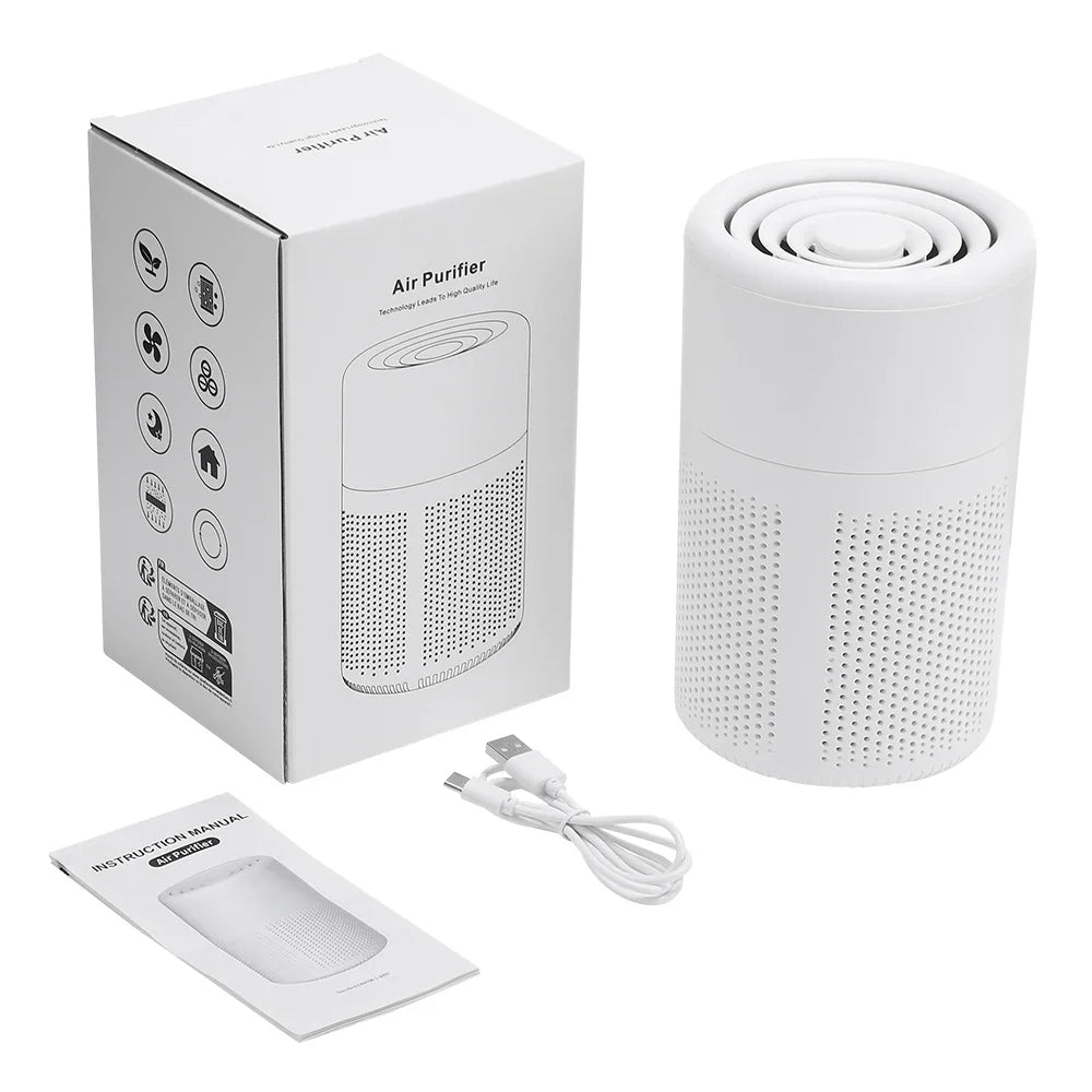 Portable Mini Air Purifier - Desktop HEPA Filter Air Cleaner for Home Office with Fresh Air and Odor Removal