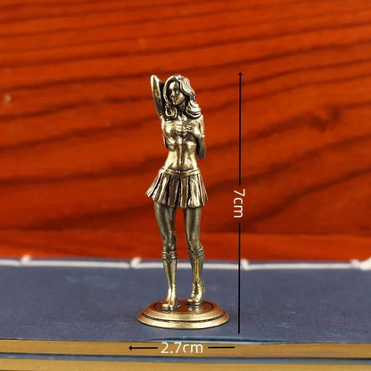 Solid Copper Woman Figurine – Sexy Bikini Beauty Statue, Collectible Model Ornament Gift for Men and Collectors