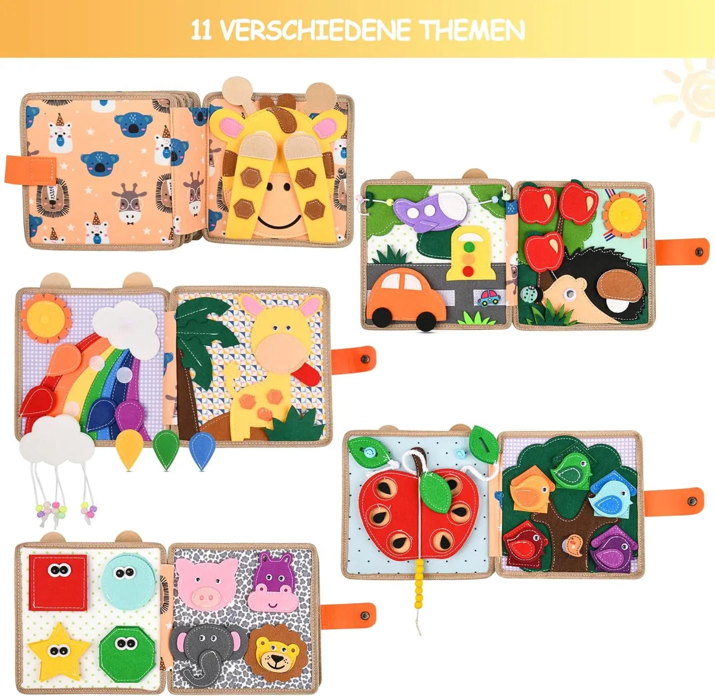 Baby Soft 3D Cloth Book – Montessori Early Learning Toy for Color Cognition & Basic Life Skills