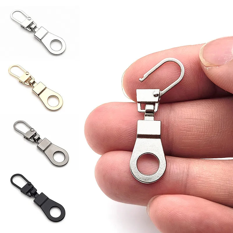 Metal Zip Puller Replacement Tab - 5PC/2pc Zipper Sliders for Backpacks, Purses - Detachable Zipper Head Repair Sewing Accessories