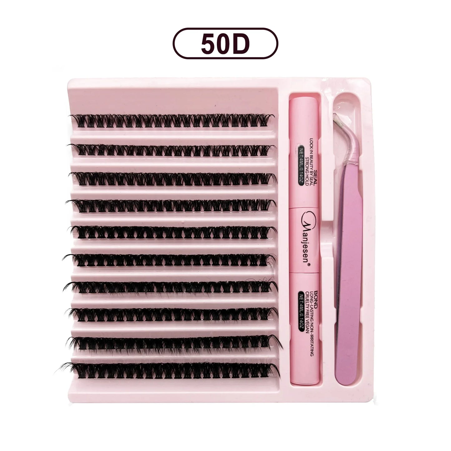 DIY Eyelash Extension Kit — 200 PCS Cluster Lashes with Lash Bond, Seal & Glue Accessories for Makeup Application