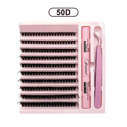 DIY Eyelash Extension Kit — 200 PCS Cluster Lashes with Lash Bond, Seal & Glue Accessories for Makeup Application