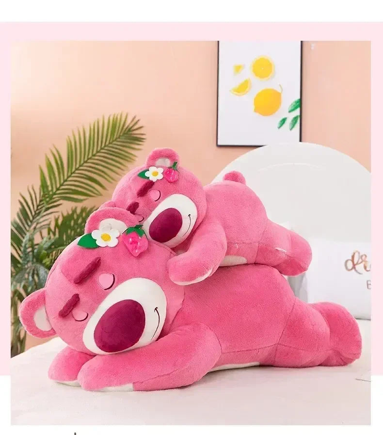 Disney Toy Story Lotso Plush – 90cm Cute Strawberry Bear Sofa Pillow, Stuffed Toy Gift for Kids and Girls
