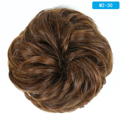 AZQUEEN Messy Bun Hair Extension – Synthetic Curly Wave Chignon Scrunchie, Elastic Band Updo Hairpiece for Women