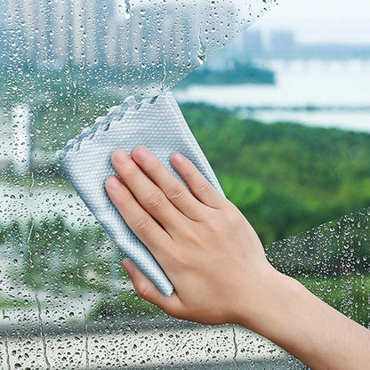 Anti-Oil 8-Layer Microfiber Kitchen Towel: Thicken, Absorbent Cloth for Daily Dish Cleaning - 30cm Size
