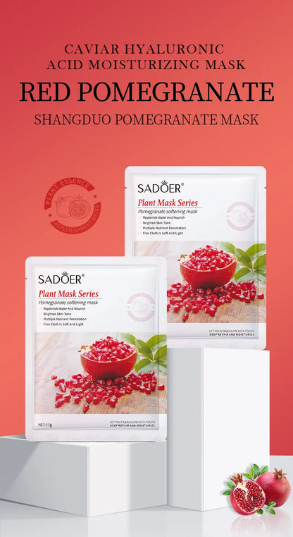 8PCS Natural Plant Facial Masks – Korean Skincare Hydrating, Moisturizing & Firming Face Care Set