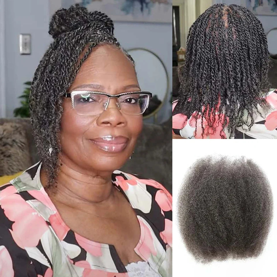 Black Pearl Peruvian Kinky Curly Hair - 100% Remy Human Hair Bulk Braiding Bundles