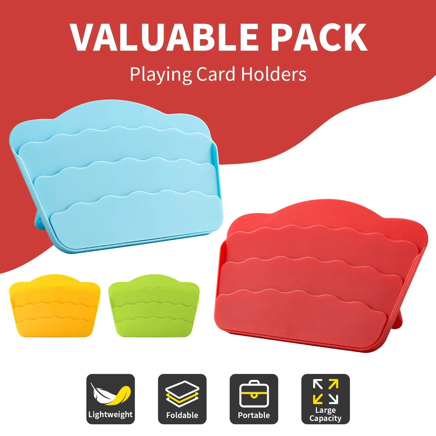 Ergonomic Poker Card Holder Tray - Elderly-Friendly Playing Card Storage Rack with Support Stand for Comfortable Games