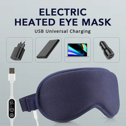 USB Heated Eye Mask with Vibration Massage – Relieve Eye Fatigue, Dry Eyes, and Promote Sleep for Home, Office & Travel