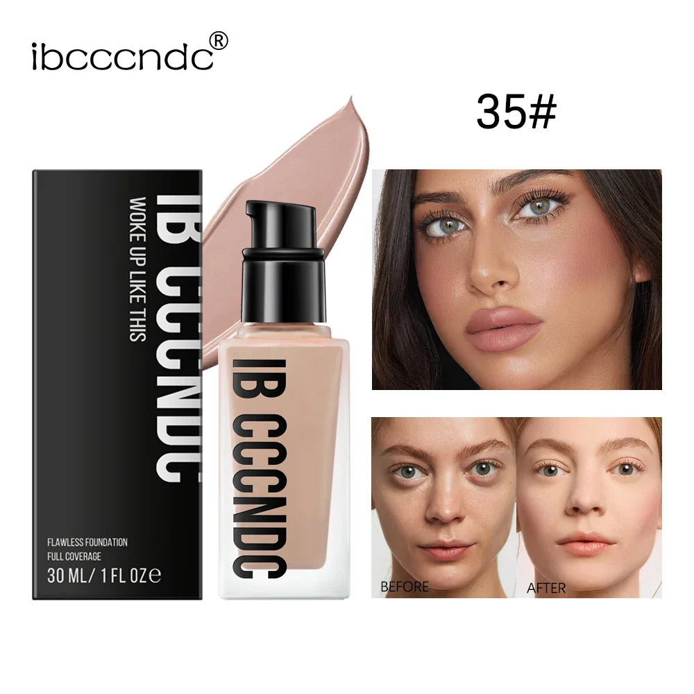 Flawless All-Day Waterproof Concealer & Foundation – 6-Color Full Coverage Moisturizing Makeup for Women