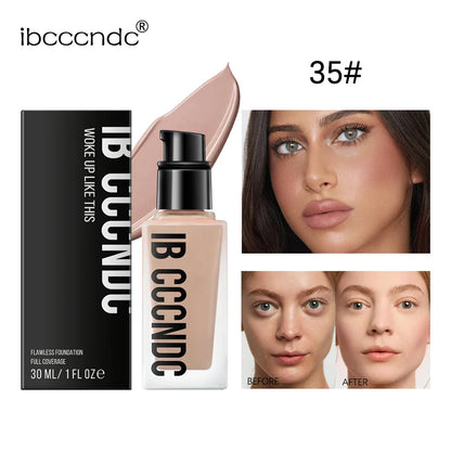 Flawless All-Day Waterproof Concealer & Foundation – 6-Color Full Coverage Moisturizing Makeup for Women