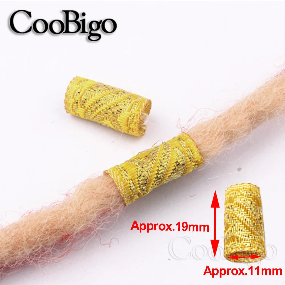 Braid Hair Rings & Tubes — Hip-Hop Dreadlock Beads, Embroidery Fabric Clips, Cuffs & Hair Decor DIY Craft Supplies by CooBigo