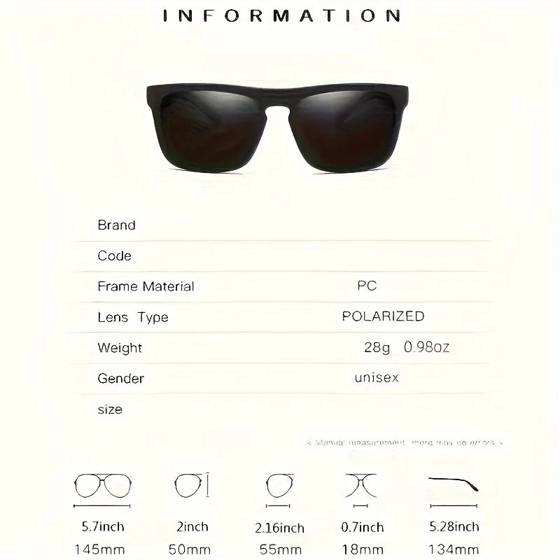 2-Pack Square Polarized Sunglasses — Anti-Glare UV Sun Shades for Driving, Fishing, Travel & Summer Parties