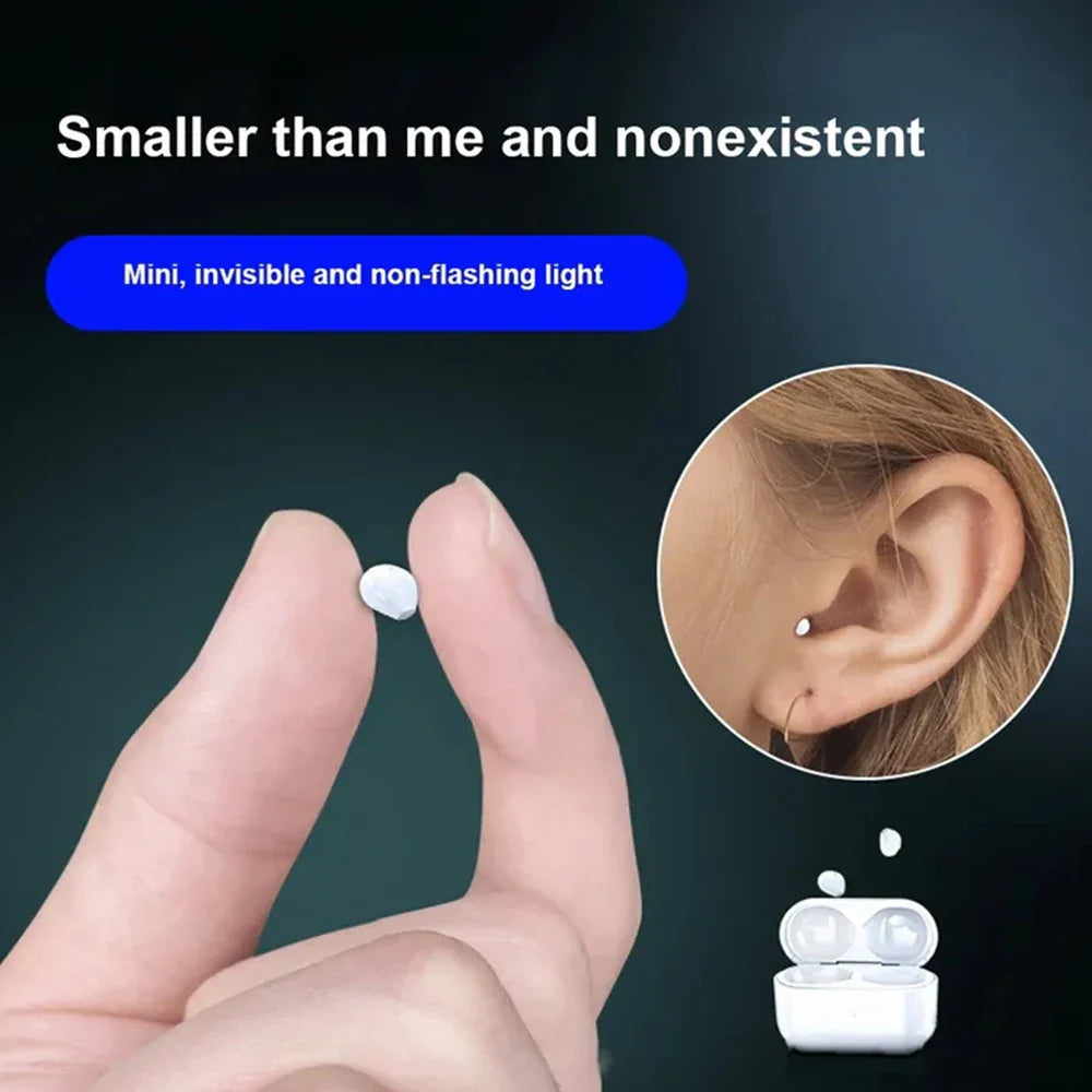 Invisible Mini Bluetooth Earphones V5.2 – TWS In-Ear Wireless Earbuds with Noise Reduction & Mic for Sleep