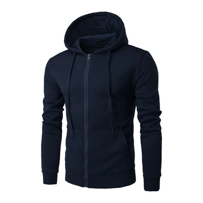 Autumn Men's Long Sleeve Sweatshirt Hoodie - Slim Fit Zipper Closure Jacket for Male Clothing