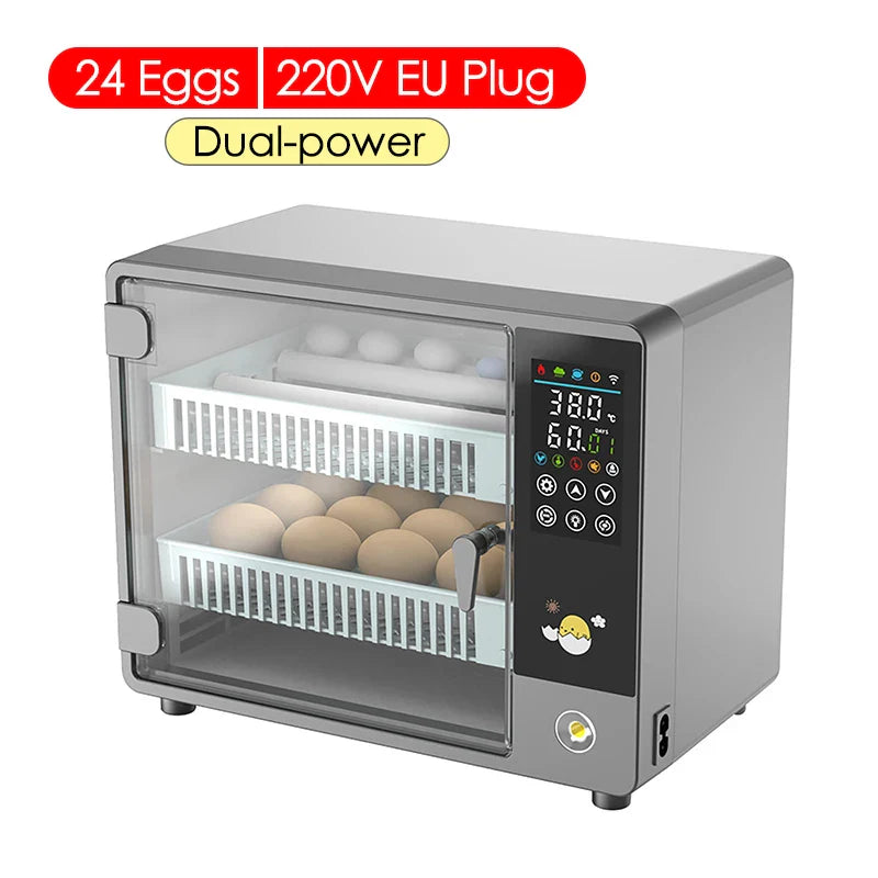 24-Egg Automatic Incubator — Touch Control Hatchery Machine for Chicken, Duck, Quail & Bird Eggs