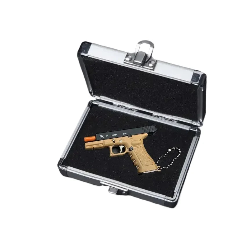 Metal Mini Tactical Keychain - 1:3 G17 Tiny Pendant, Decorative Ornament & Birthday Gift for Men