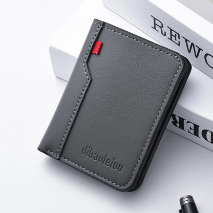 Ultra-Thin Mini PU Leather Credit Card Wallet – High-Quality Vertical Men’s Wallet Holder