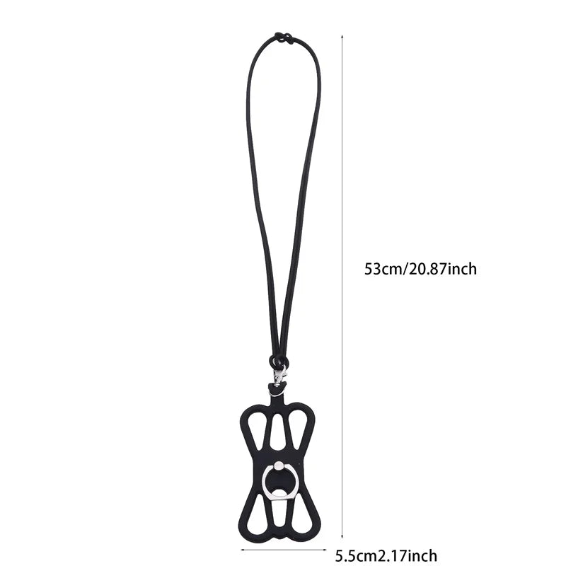 Universal Silicone Phone Lanyard — Sports Strap, Ring Holder, Neck Sling Rope & Mobile Phone Chain