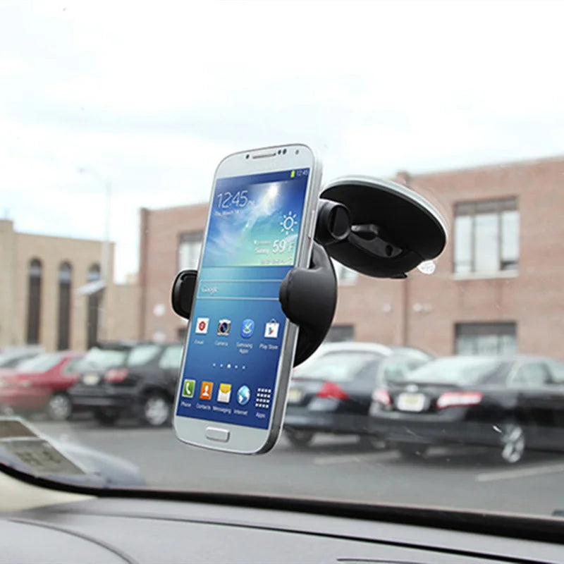 Universal Car Phone Holder - Windshield Smartphone Mount with Adjustable Secure Stand