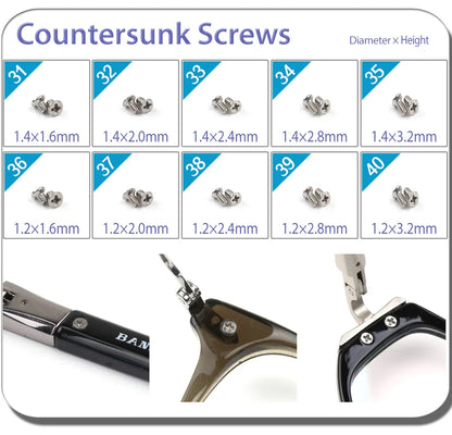 Eyeglass & Sunglass Repair Kit | Mini Screwdriver, Screws, Nuts, Nose Pads & Optical Tool Set