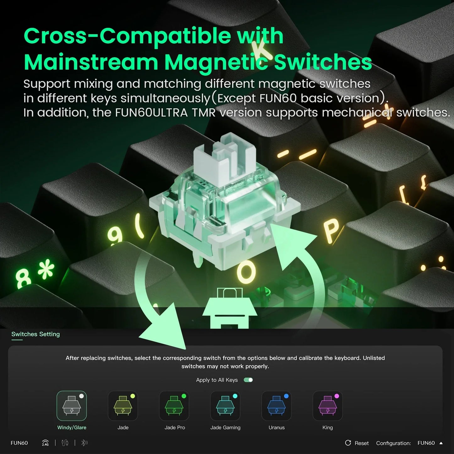 Akko MonsGeek FUN60 60% Mechanical Gaming Keyboard – Magnetic Switch, 8K Rapid Trigger, ARGB HE/TMR Custom Keyboard