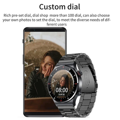LIGE 2023 ECG+PPG Smartwatch for Men – AMOLED Touchscreen, Bluetooth Call, NFC, Waterproof Sports Watch for Android & iOS