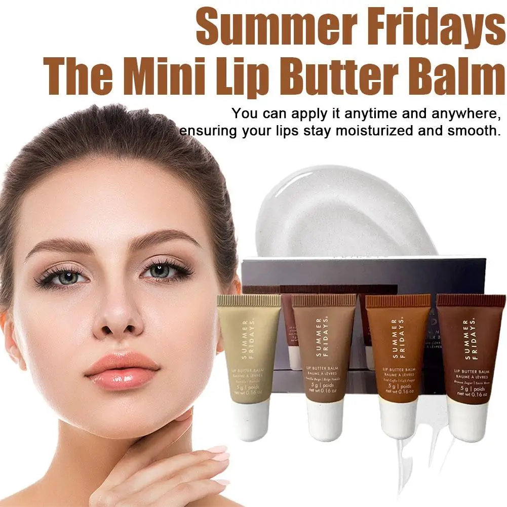 Summer Fridays Mini Lip Gloss Set – Vanilla Beige Moisturizing Lip Balm, Transparent & Smooth Makeup