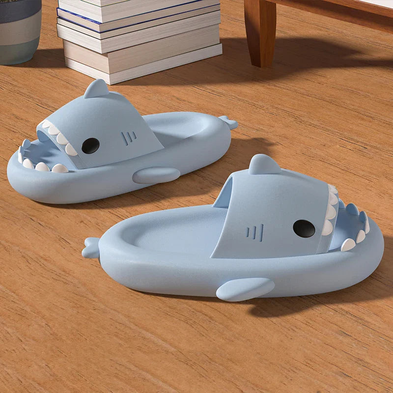 Summer Home Women Shark Slippers: Anti-Skid EVA Solid Color Couple Parents Outdoor Indoor Funny Household Shoes