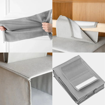 10-Layer Hanging Storage Bag - Foldable Space-Saving Organizer for Clothes, Hats, Shoes, Fits Collapsible Wardrobes, Available in 1/2Pcs