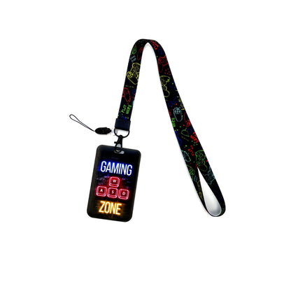 Gamer Card Holder Neck Strap Lanyard – Key, ID & Phone Badge Holder with Cool Hanging Rope