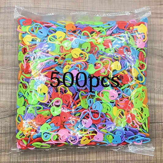 100-1000pcs Mixed Color Plastic Resin Stitch Markers – Small Clip Locking, Crochet, Knitting, and Sewing Tools
