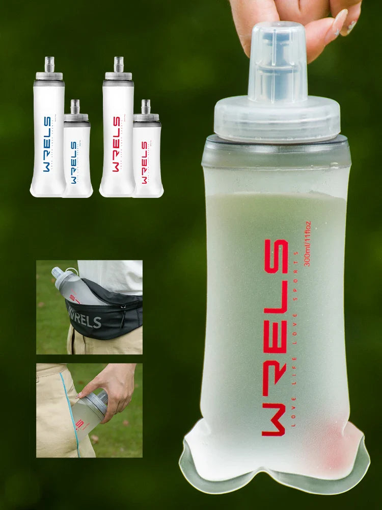 WRELS Folding Soft Water Bottle – Collapsible BPA-Free Sport Flask for Running, Camping & Hiking