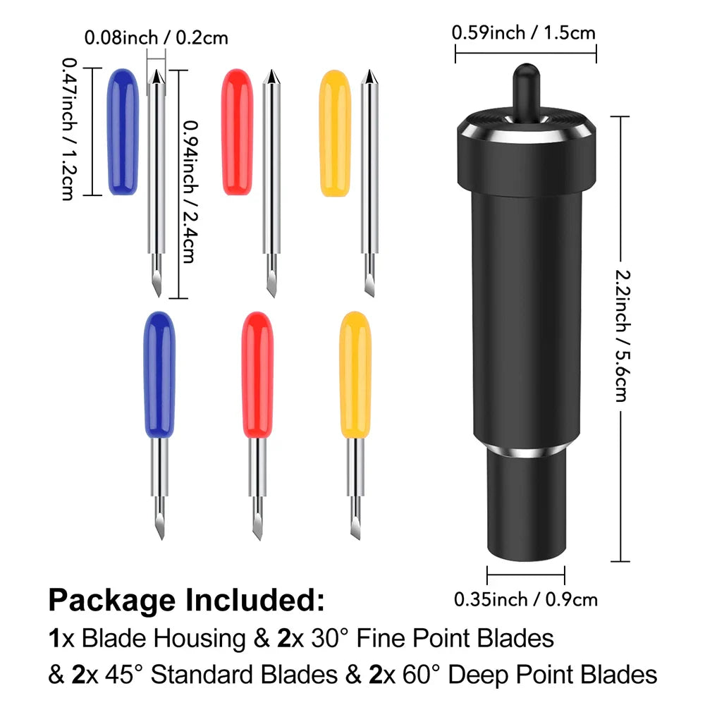 Metal Cut Blade Set with Housing — Compatible with Cricut Maker, Maker 3, Explore Air 2 & Explore 3, Replaceable Deep-Point Blade