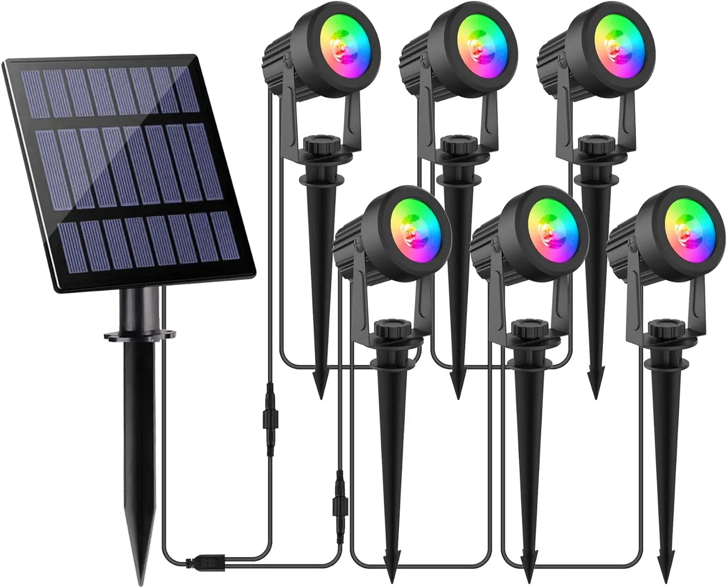 3000K RGB Solar LED Spotlight – Waterproof IP65 Outdoor Solar Garden Wall Light