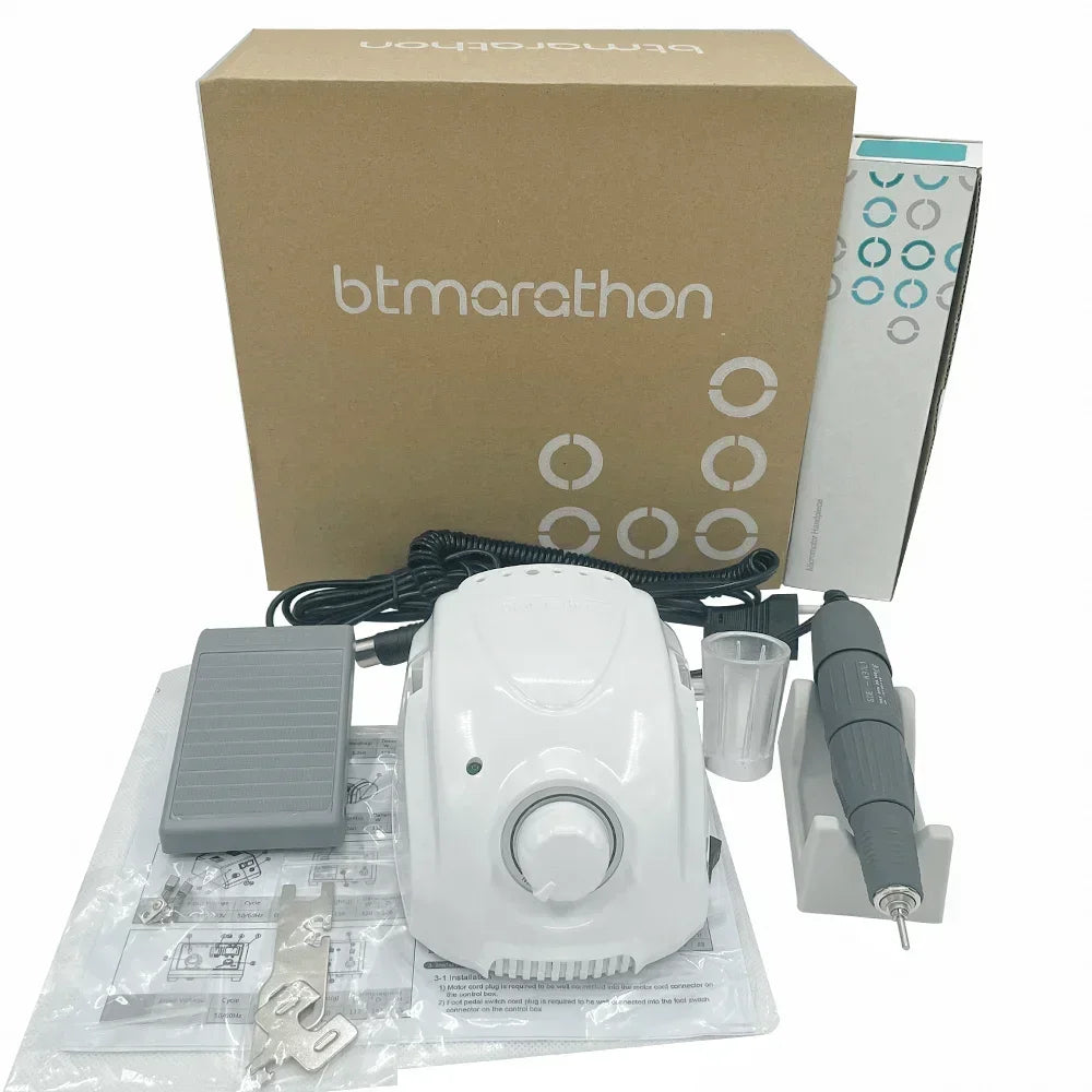 65W Electric Nail Drill BT Marathon Champion-3 – Micromotor Control Box DC30V, 35000RPM, H200 Handle Milling Machine for Manicure
