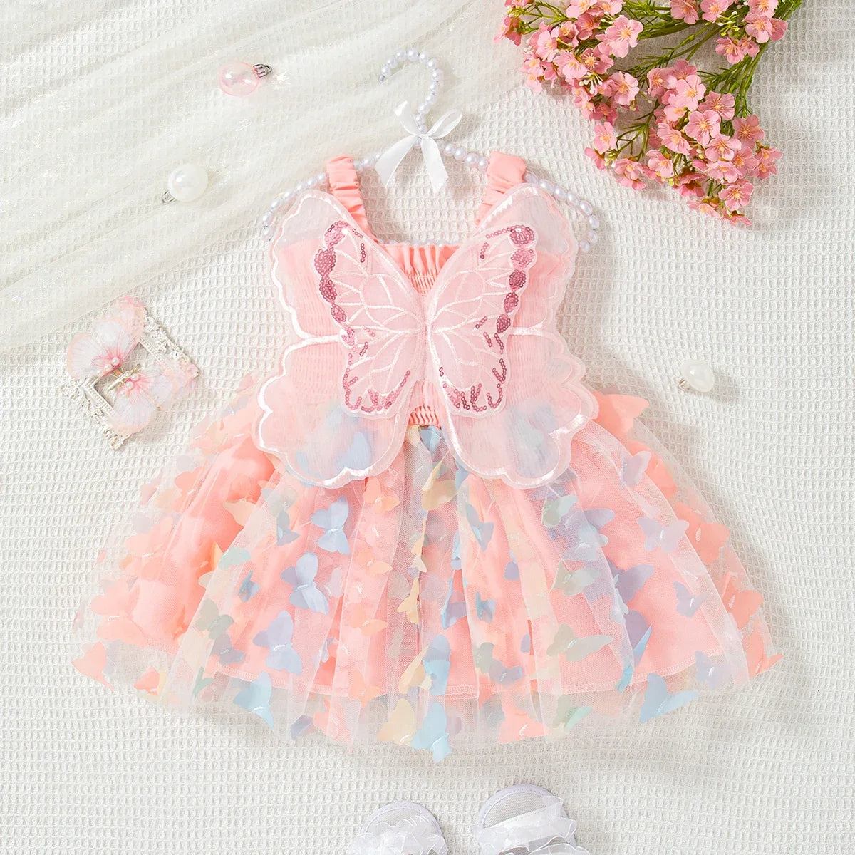 Princess Baby Girl Dress - Cute Butterfly Suspender Outfit for Ages 9 Months–3 Years