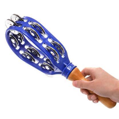 Double Row Metal Jingle Tambourine – Handheld Safe, Rustproof & Waterproof Percussion Instrument, Eco-Friendly
