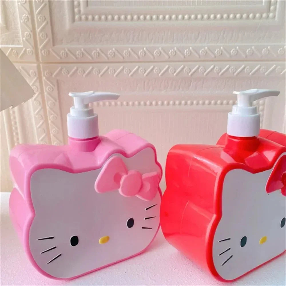 750ml Sanrio Hello Kitty Soap Dispenser — Refillable Lotion, Shampoo & Shower Gel Bottle, Cute Travel Bath Accessory