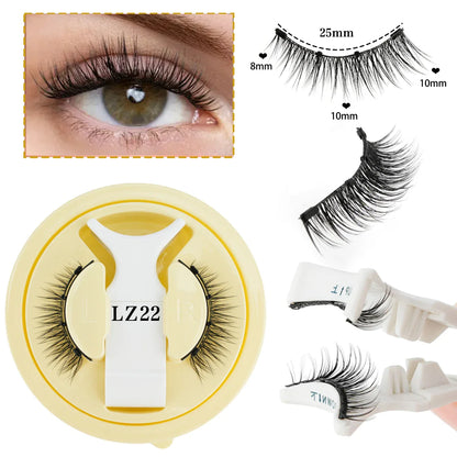 Magnetic Eyelashes Set – 3D Mink Reusable False Lashes 1/2 Pairs with Tweezers, Natural Long Makeup Kit
