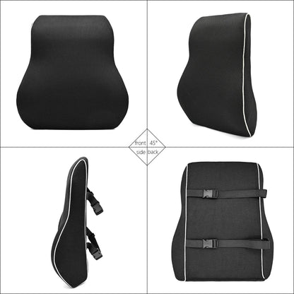 Non-Slip Memory Foam Lumbar Support Pillow – Back Pain Relief Cushion for Car, Office & Home Seat Comfort Waist Support Pillow